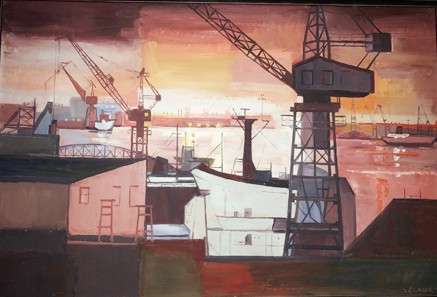 PRINT-- RED TYNE -TDE CRANES 1970