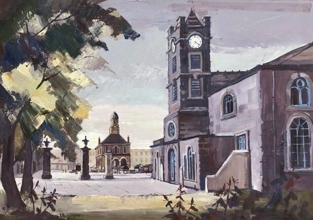 PRINT-ST HILDAS  &amp; Old Town Hall South Shields 1976