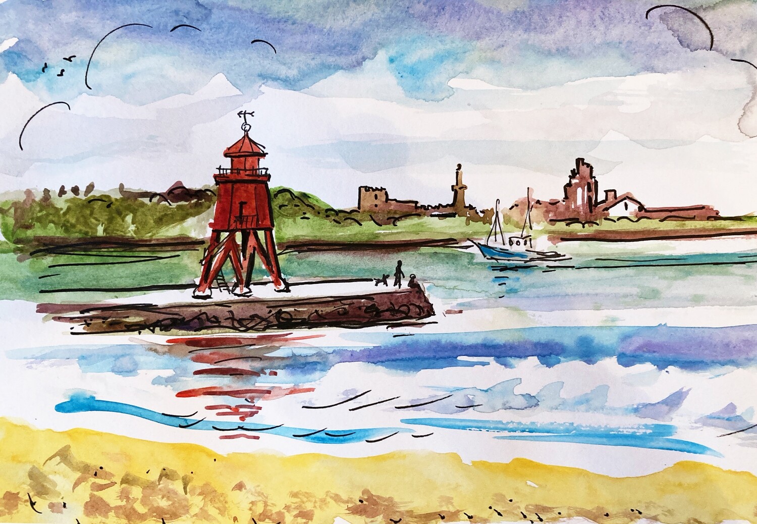 PRINT- 35 GROYNE and REFLECTIONS