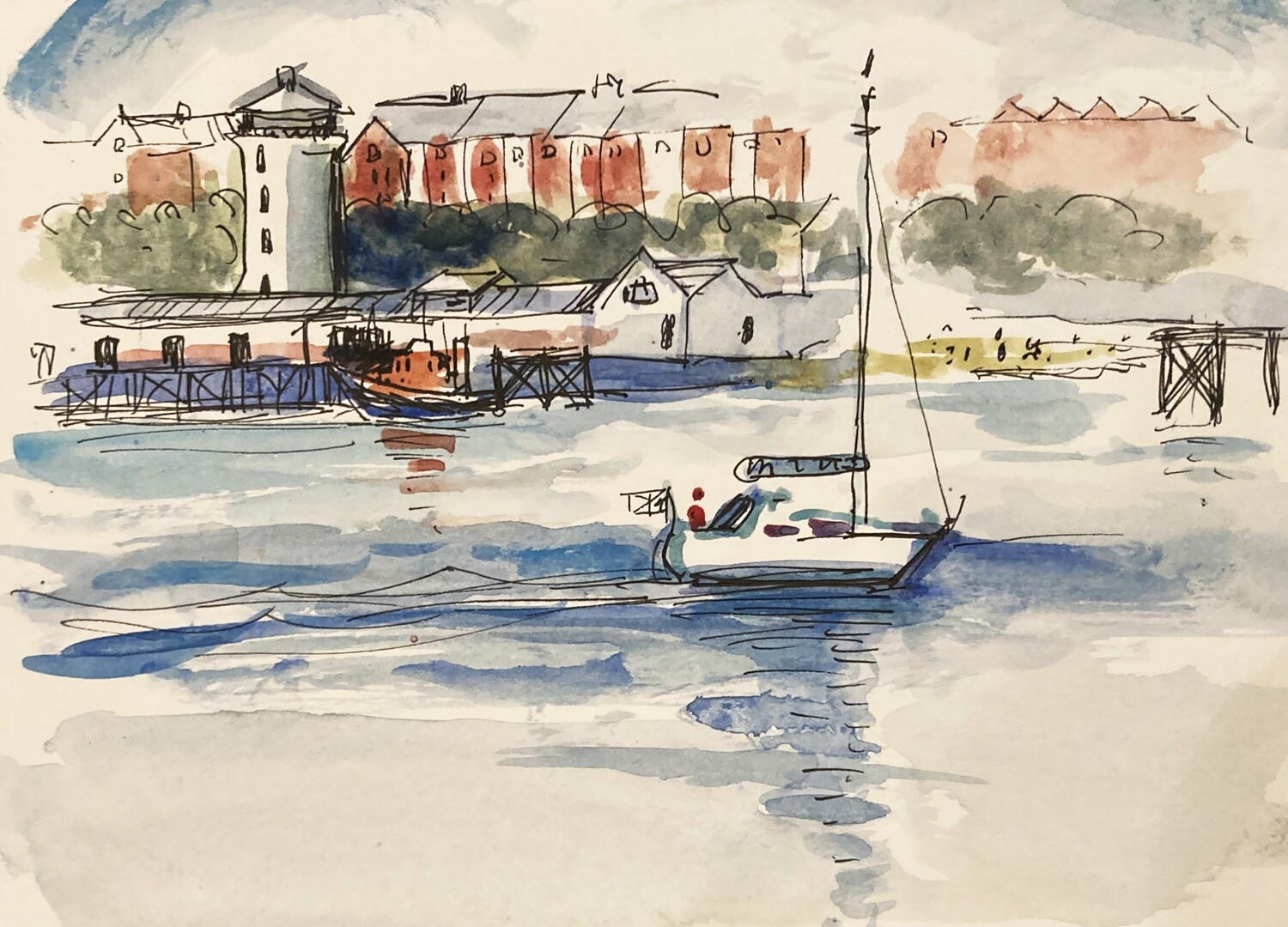 PRINT -  N. SHIELDS FISH QUAY and BEACH