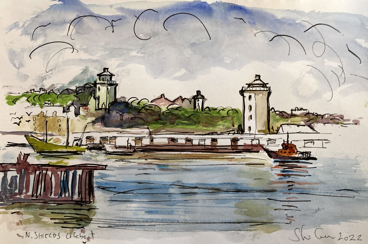 PRINT -  N.SHIELDS High &amp; Low LIghts &amp; LIfeboat 2022