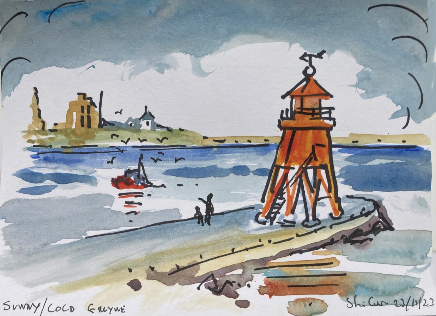 PRINT - 25 SUNNY/COLD GROYNE 23/11/23