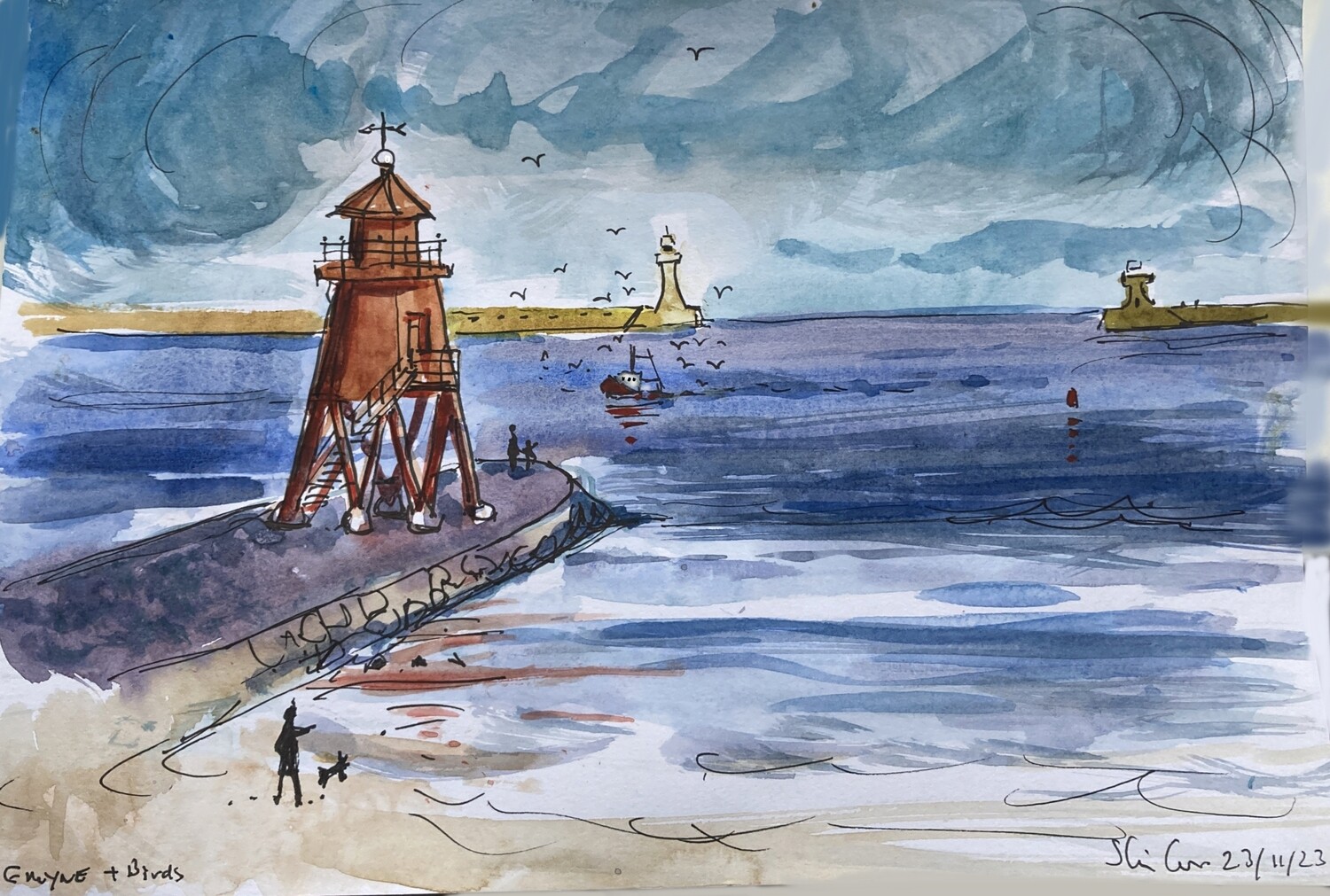PRINT - 24  BIRDS &amp; GROYNE