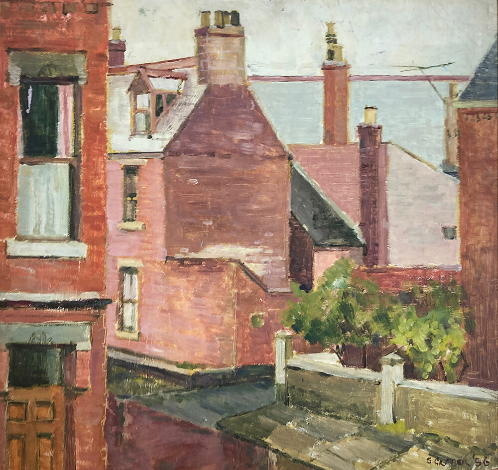 PRINT - _ VIEW from SHEILA&#39;s Bay Window VESPASIAN ST. 1958