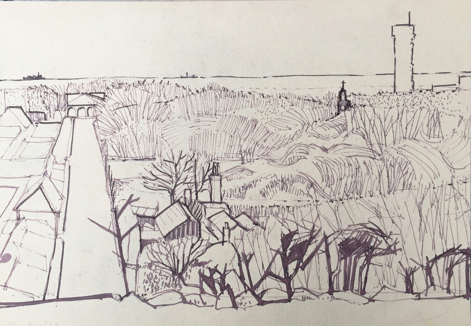 PRINT -  Marine Park with WESTOE PIT SHAFT 1959