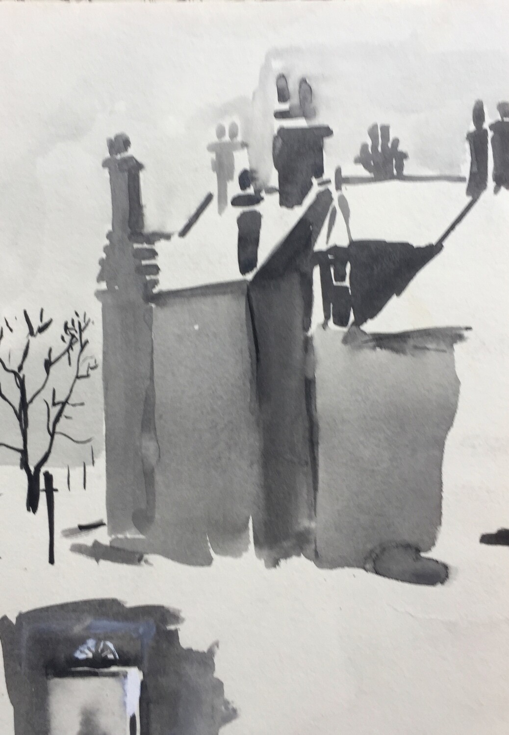 PRINT  _ VESPASIAN ST. in Snow  01 -  1958