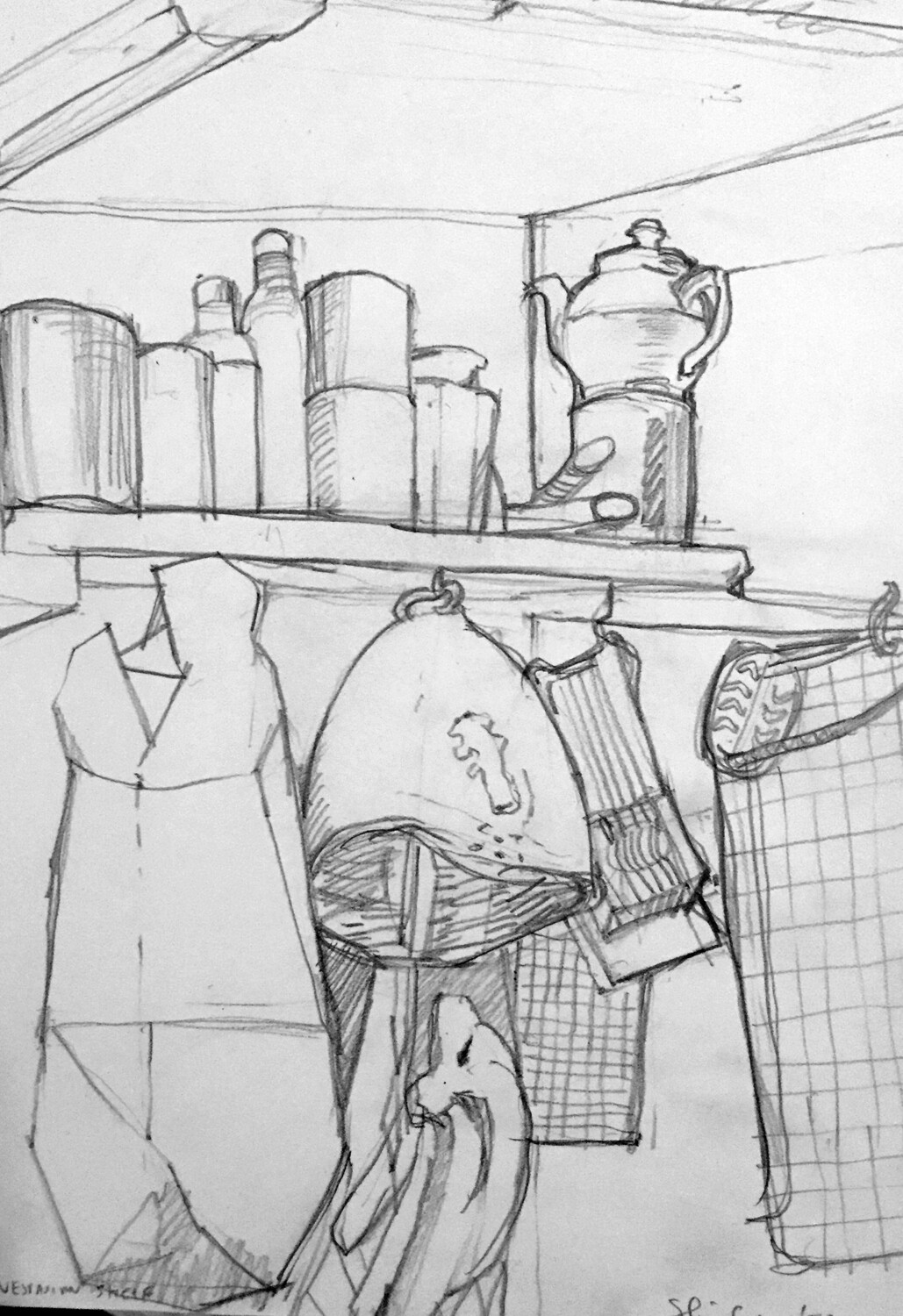 PRINT - _SHELF with TEAPOT- VESPASIAN AVE 1958