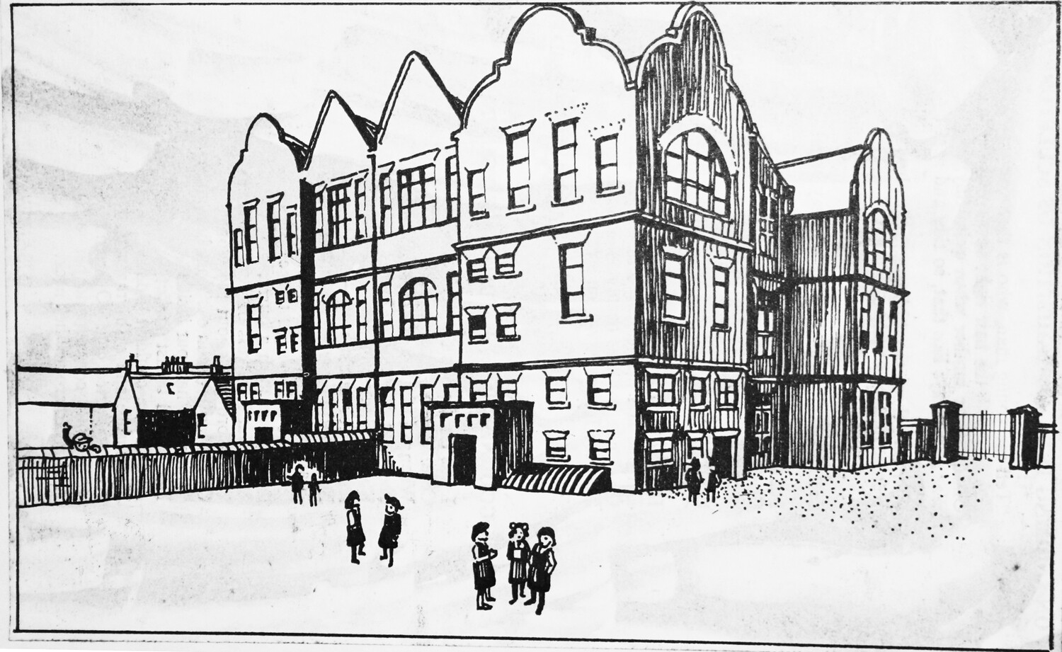 PRINT- HIGHER GRADE MIXED SCHOOL 1902-drawn 1972