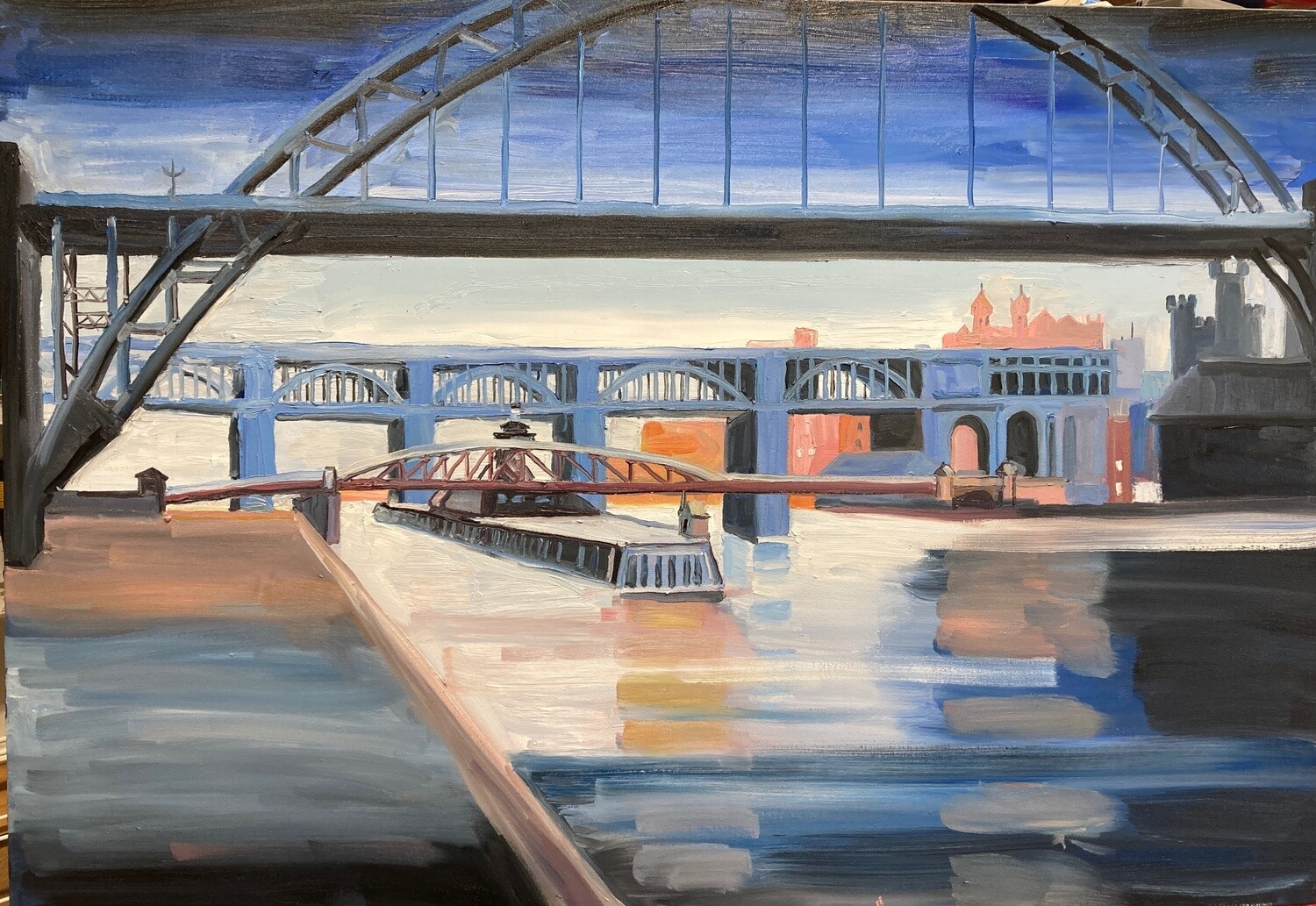 PRINT- NEWCASTLE BRIDGES- BLUE 2023