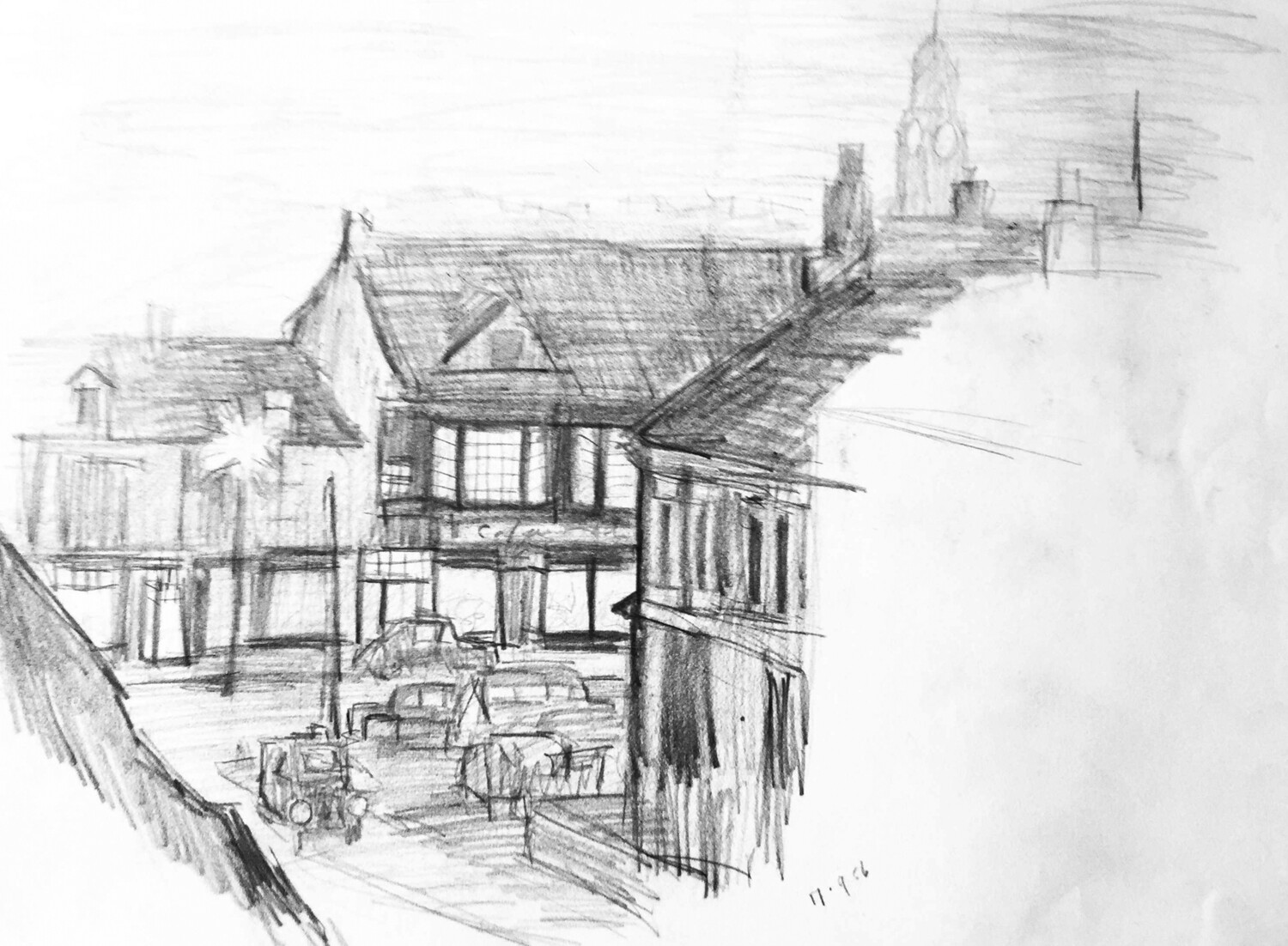 PRINT-_ POLLARD STREET - view of OCEAN RD. 1956