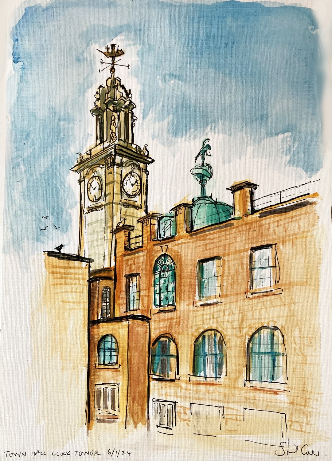 PRINT- TOWN HALL CLOCK TOWER 6/1/24