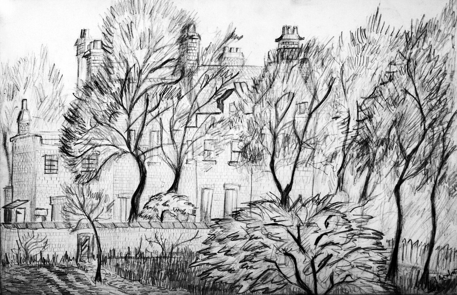 PRINT-- WOODS&#39;  GARDEN TREES 1951
