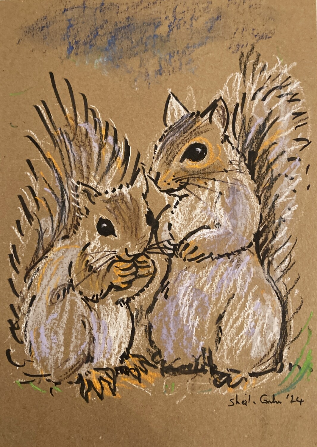 PRINT- of PASTEL -SQUIRREL PALS 24/2/24