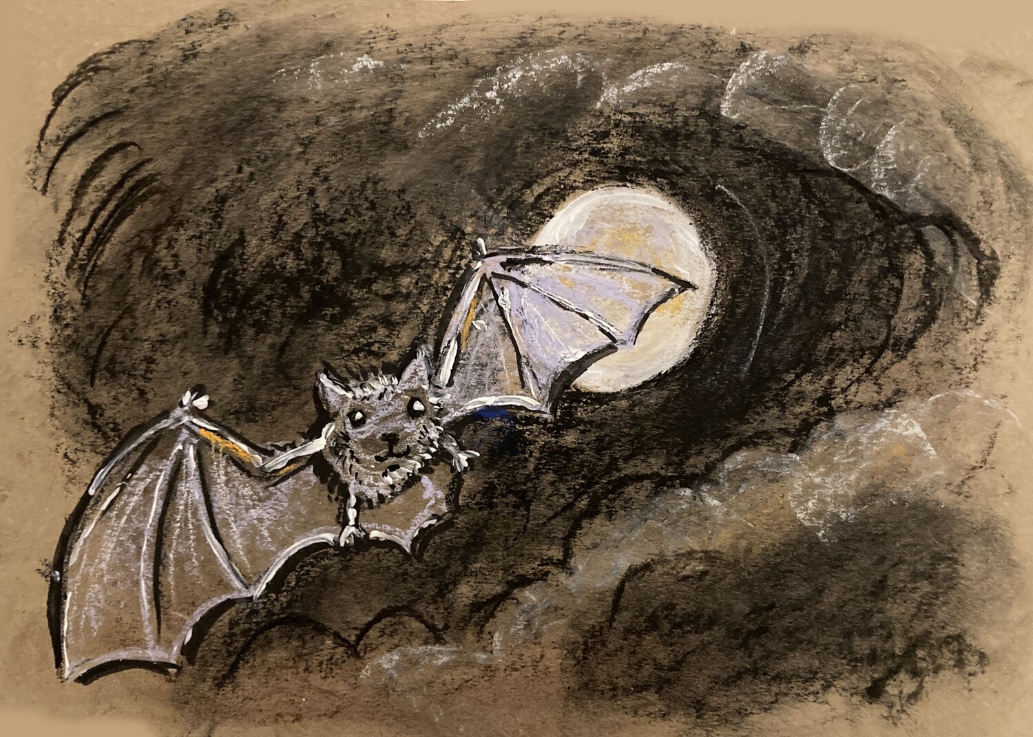 PRINT-  from  PASTEL -FULL MOON &amp; BAT 24/2/24