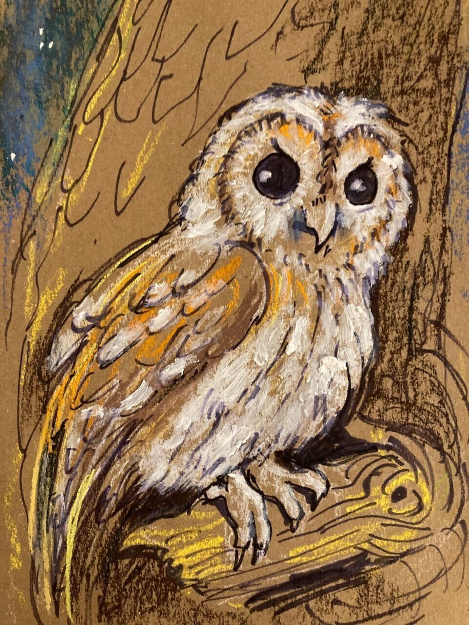 PRINT- from  PASTEL -&quot;WISE COLLEGE OWL &quot;24/2/24