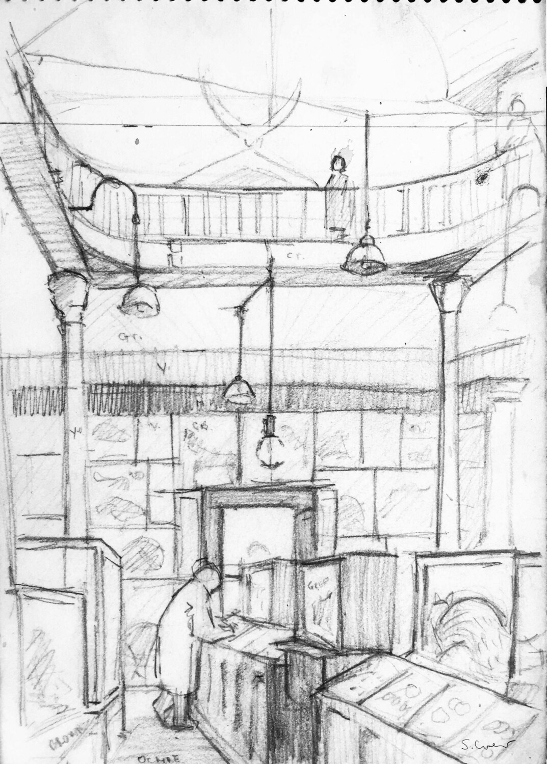 PRINT--SUNDERLAND MUSEUM - 1957  SUNDERLAND