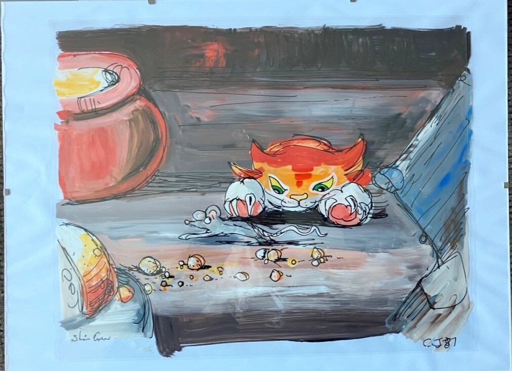 CATCH catches MOUSE -THE CAT WHO WALKED  by Himself - a &quot;Just So Story&quot;