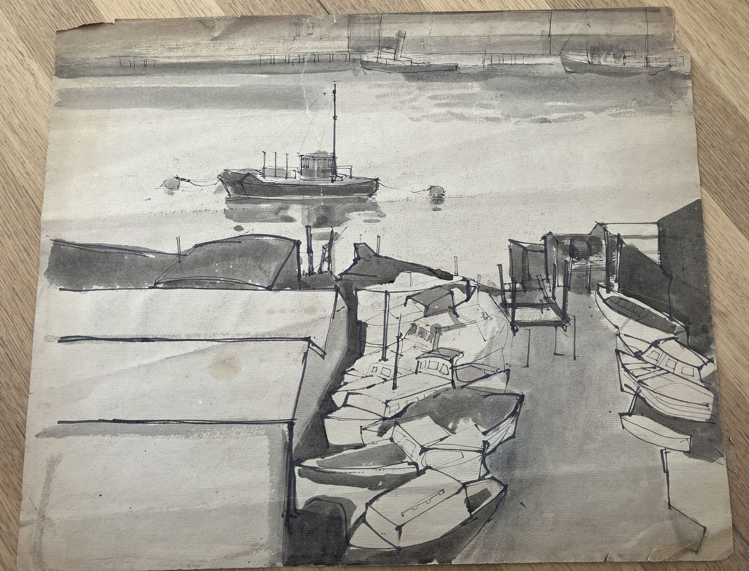 ORIGINAL 24 &quot; X 14 &quot; - TYNE BOAT YARD 1962