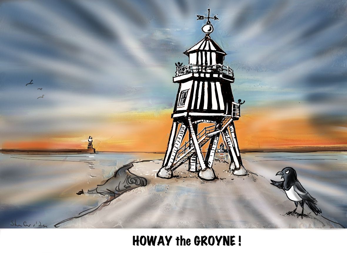 5 X POSTCARDS- HOWAY THE GROYNE