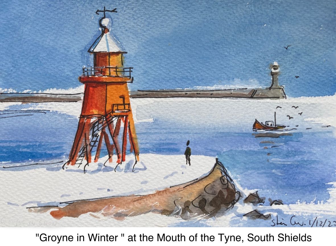 5 X POSTCARDS- Groyne in Winter