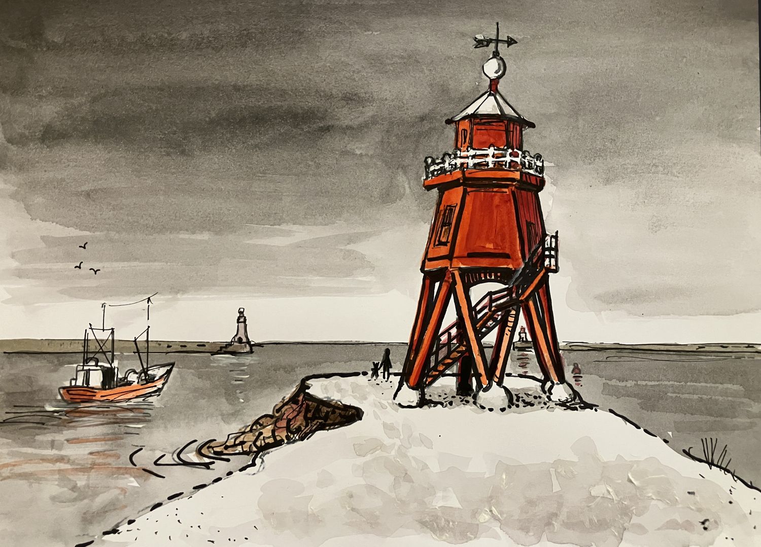 PRINT - 06 NEW RED GROYNE under SNOW NOv.&#39;24