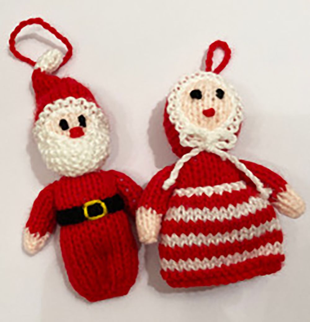 KNITS - MR &amp; MRS CLAUS Xmas TREE CHARACTERS