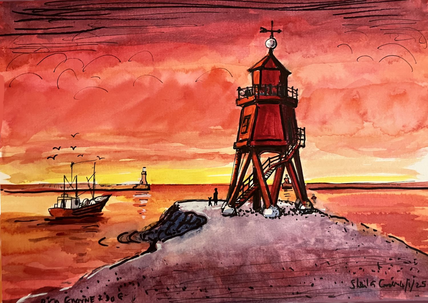 PRINT-  03 RED GROYNE &amp; DOG 4/1/25