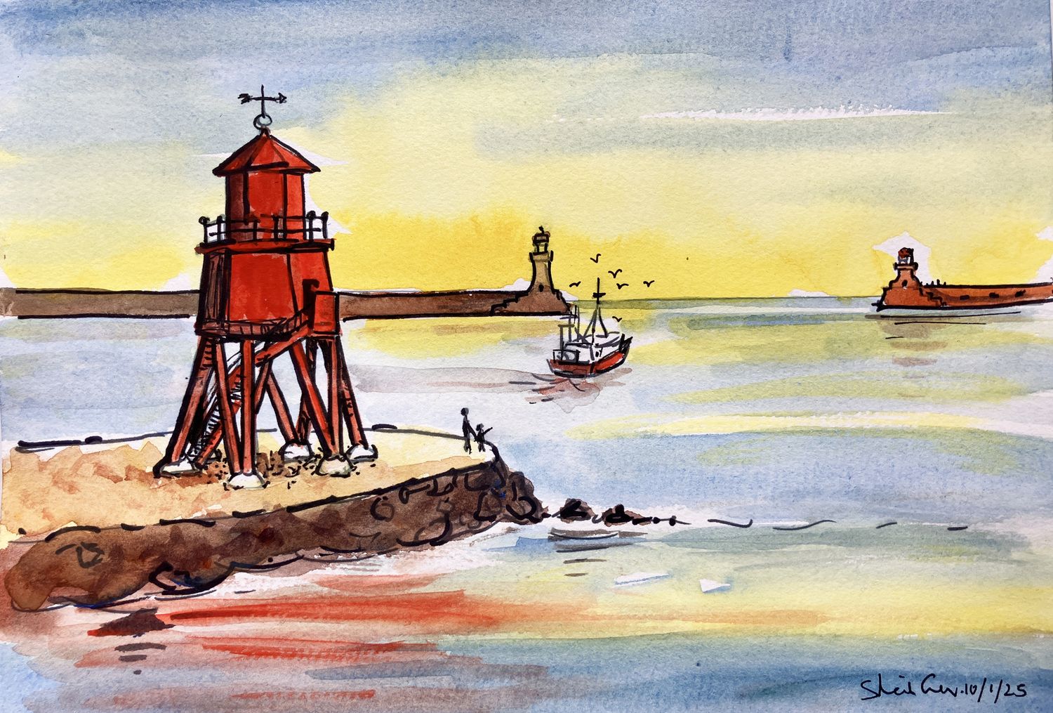 PRINT- 01 YELLOW SKY GROYNE &amp; PIERS  11/1/25