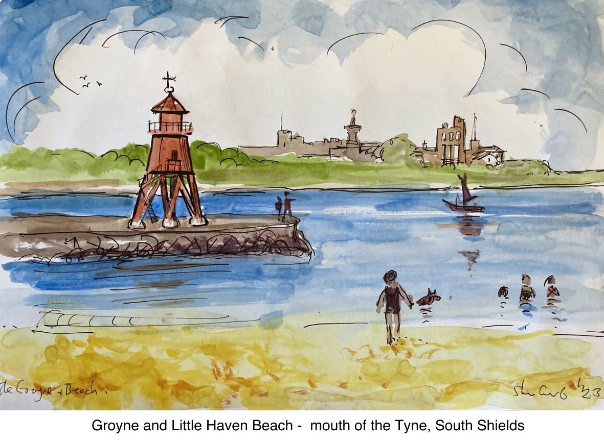 5 X POSTCARDS- GROYNE &amp; LITTLE HAVEN BEACH
