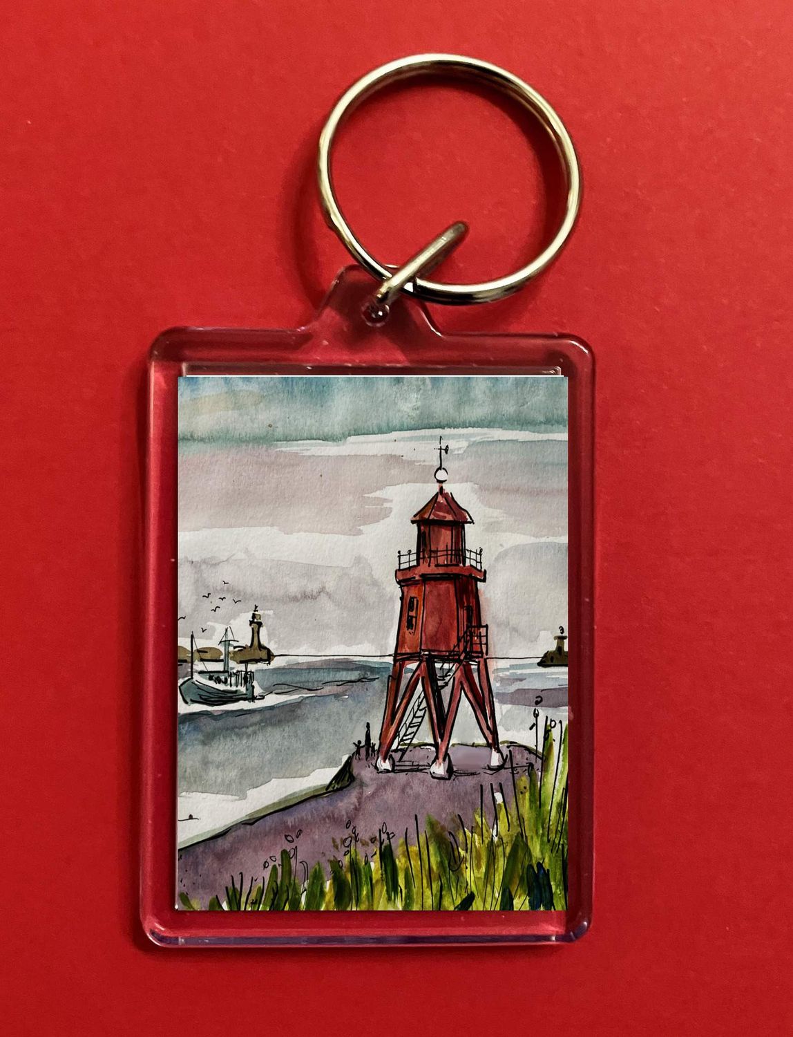 KEY RING - GROYNE &amp; FISHING BOAT