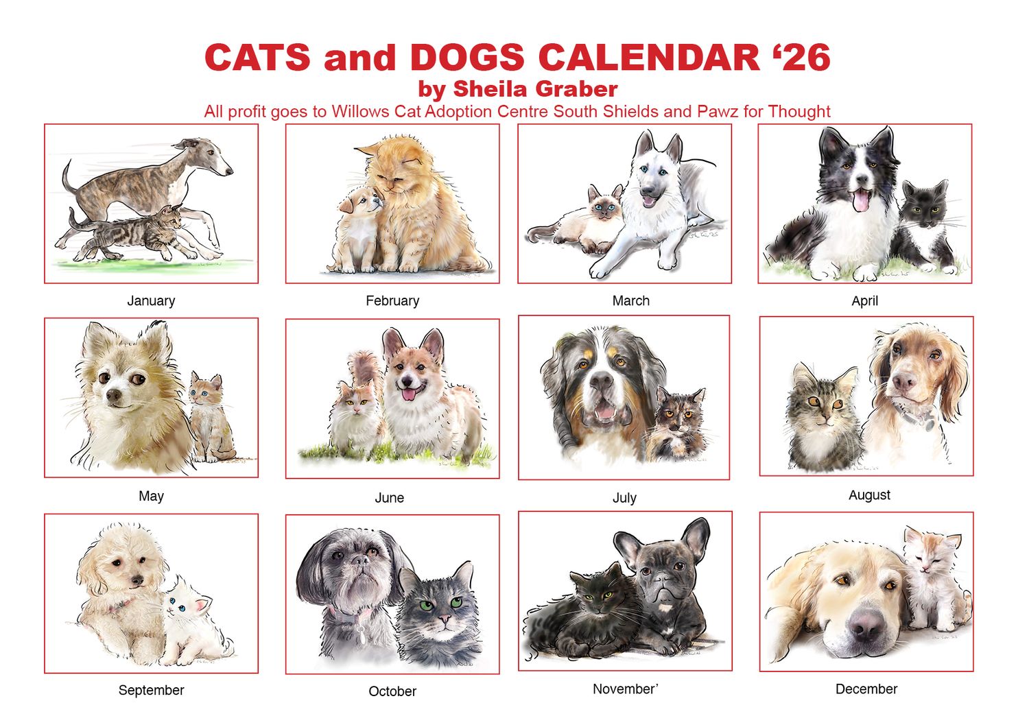 CATS and DOGS CALENDAR 2026