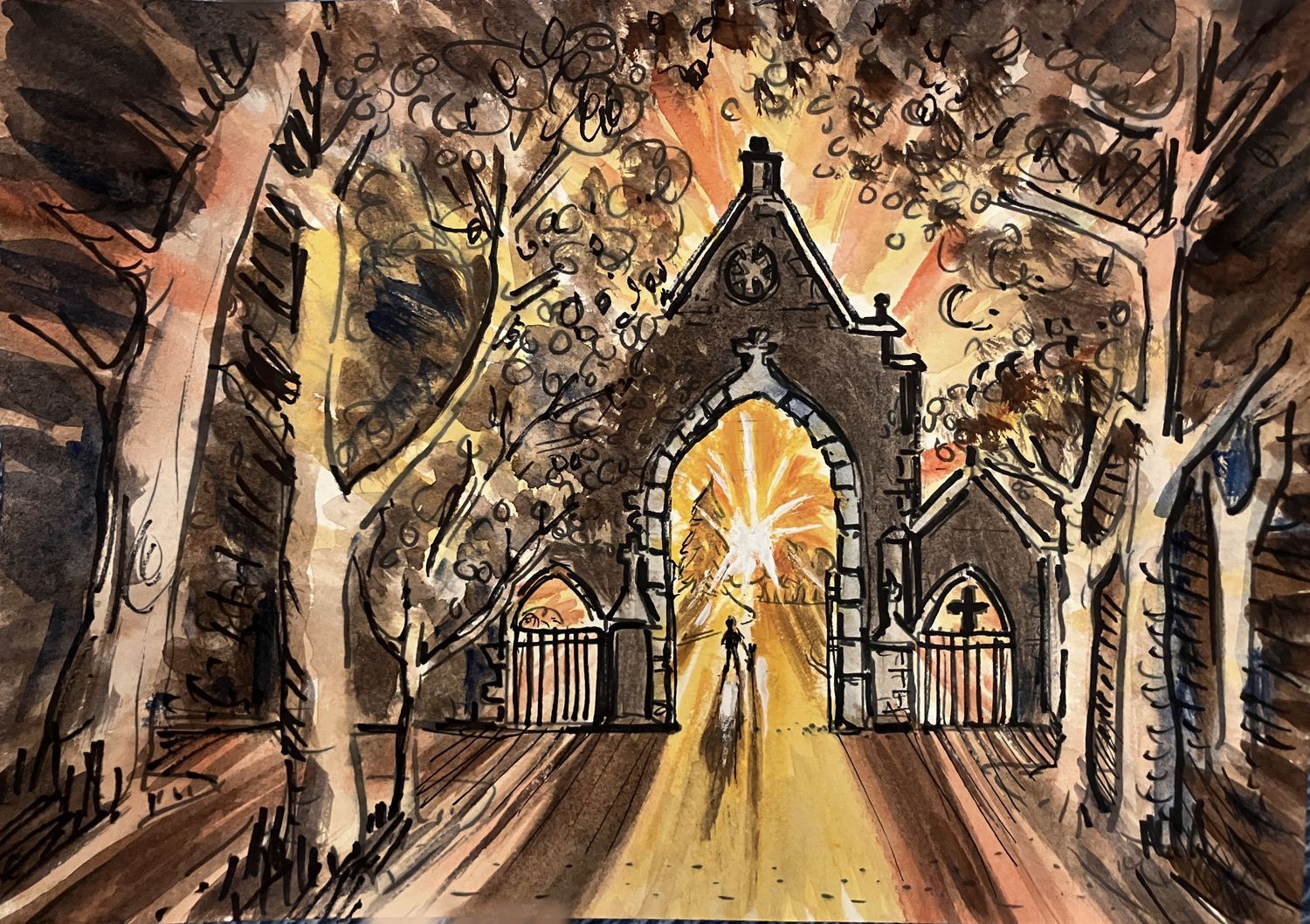 PRINT- HARTON CEMETERY DRIVE SUNSET &#39;25