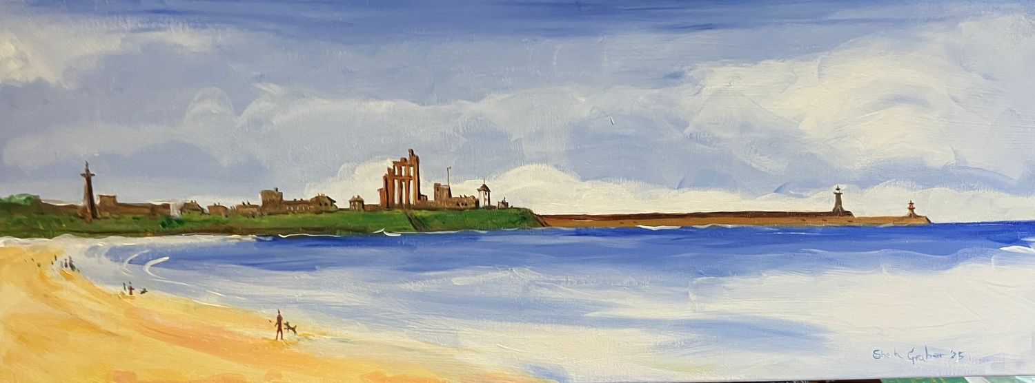 ORIGINAL - Canvas Acrylic TYNESIDE PRIORY Bright Day sept.&#39;25