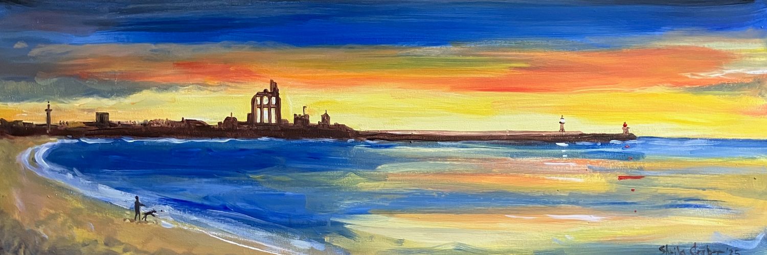ORIGINAL - Canvas Acrylic TYNESIDE PRIORY SUNSET Sept.&#39;25
