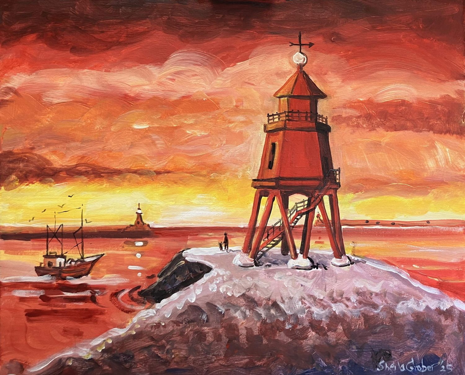 ORIGINAL - Canvas Acrylic RED GROYNE sept.&#39;25
