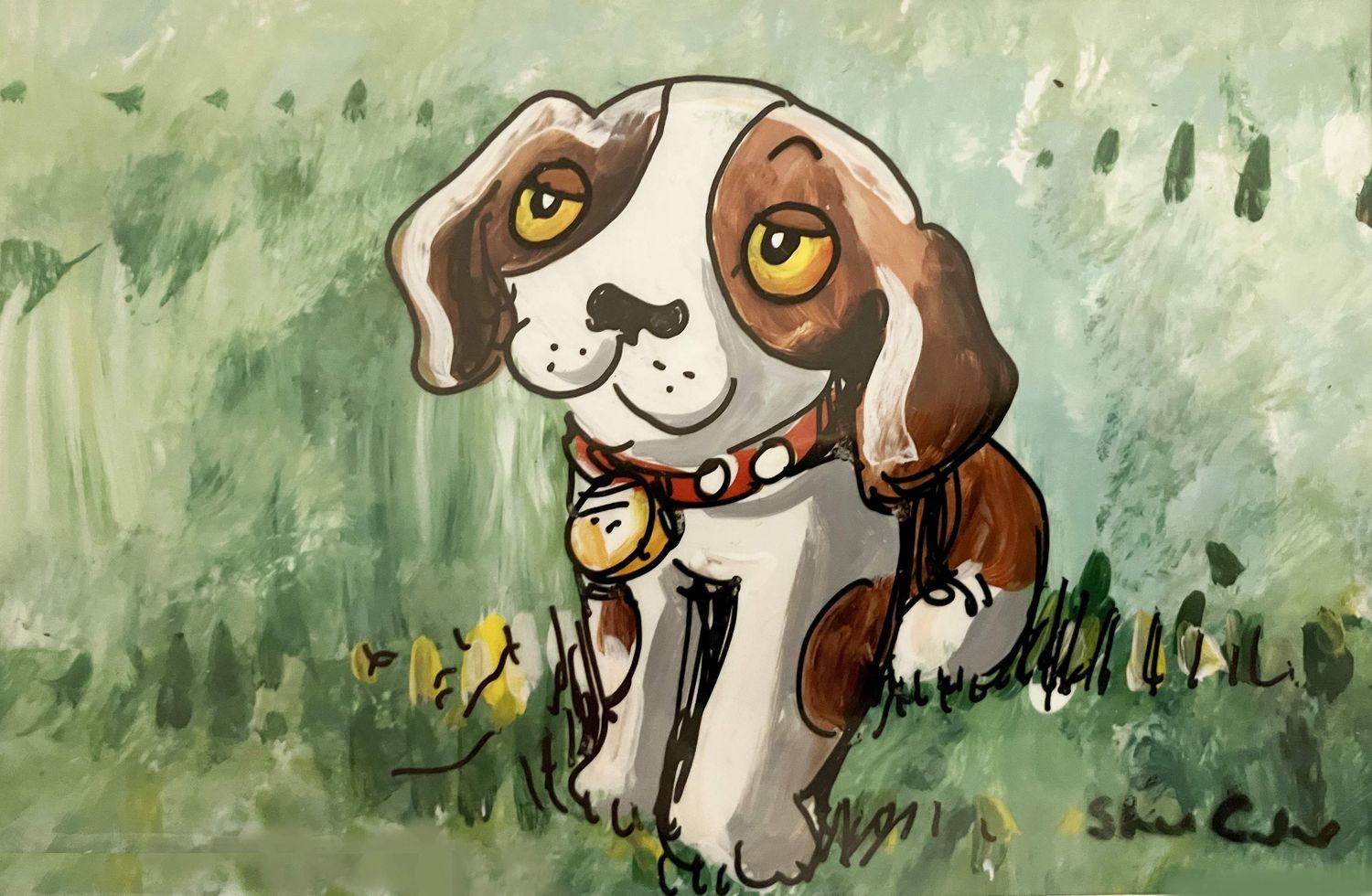 Hand Painted Cels. PUPPY2 from "Best Friends"