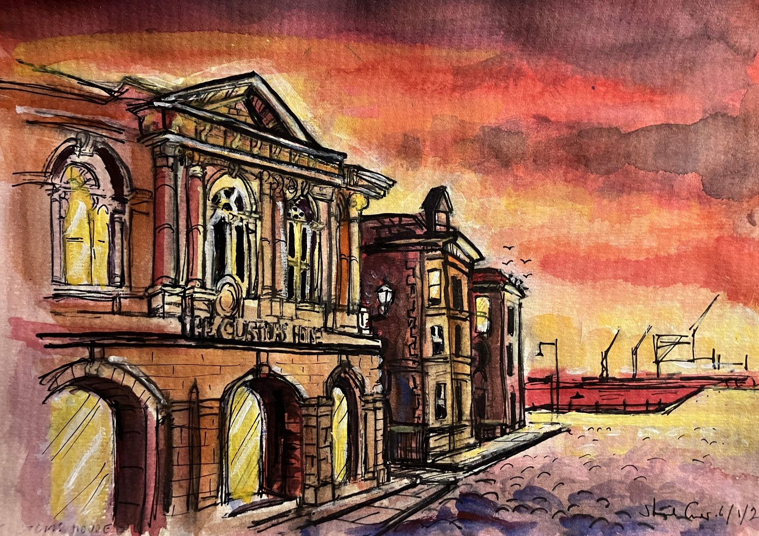 SHEILA's SHOW -ORIGINAL - THE CUSTOMS HOUSE SUNSET'26