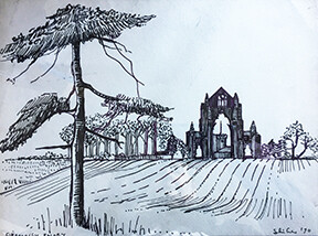 PRINT- GISBOROUGH priory 1970