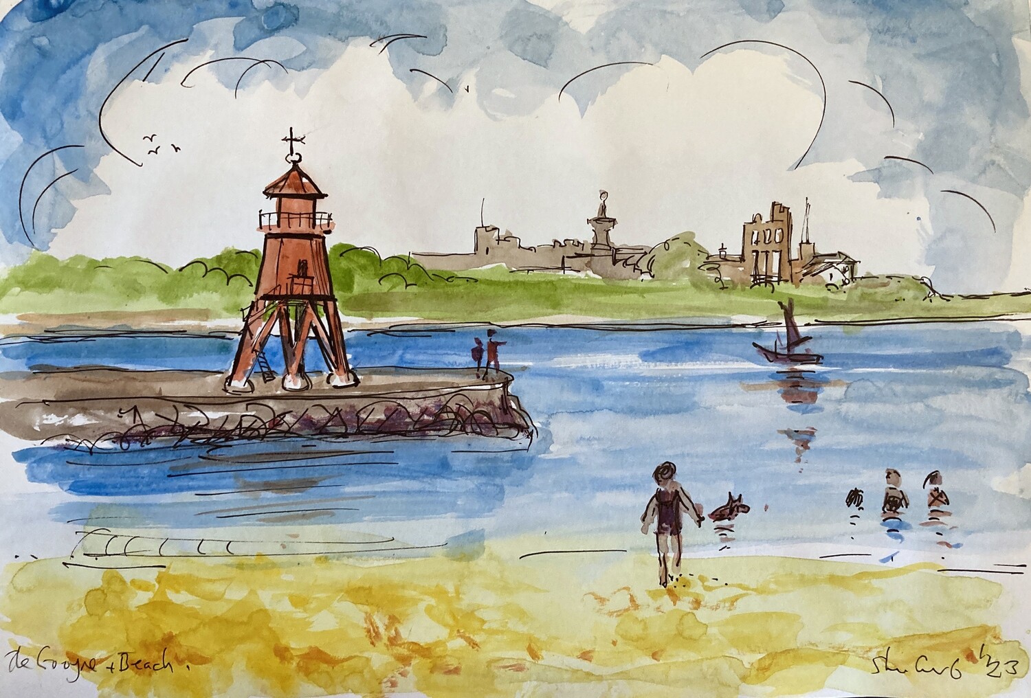 PRINT- 42  GROYNE in SUMMER june'23