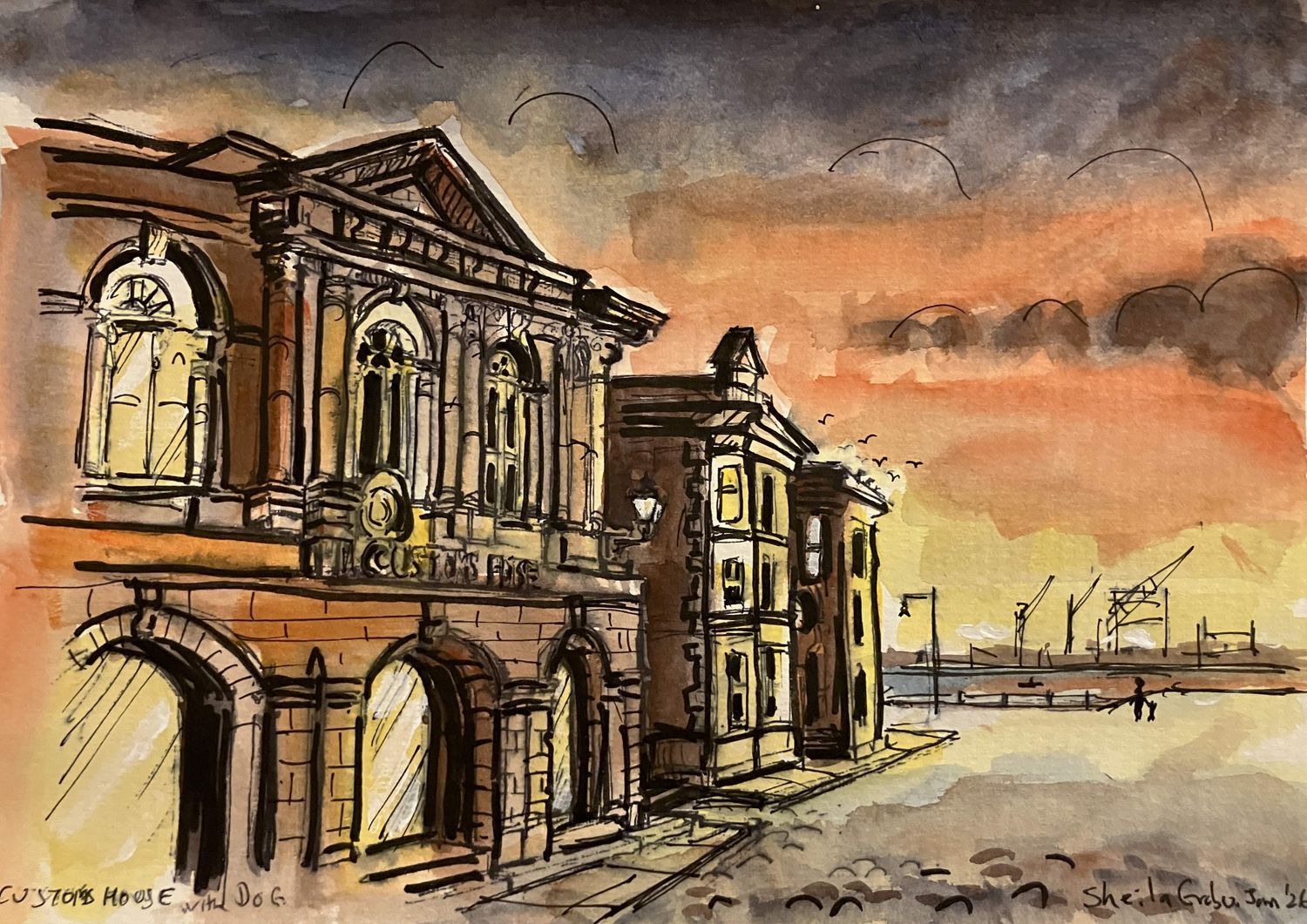 SHEILA's SHOW -ORIGINAL - THE CUSTOMS HOUSE with DOG '26