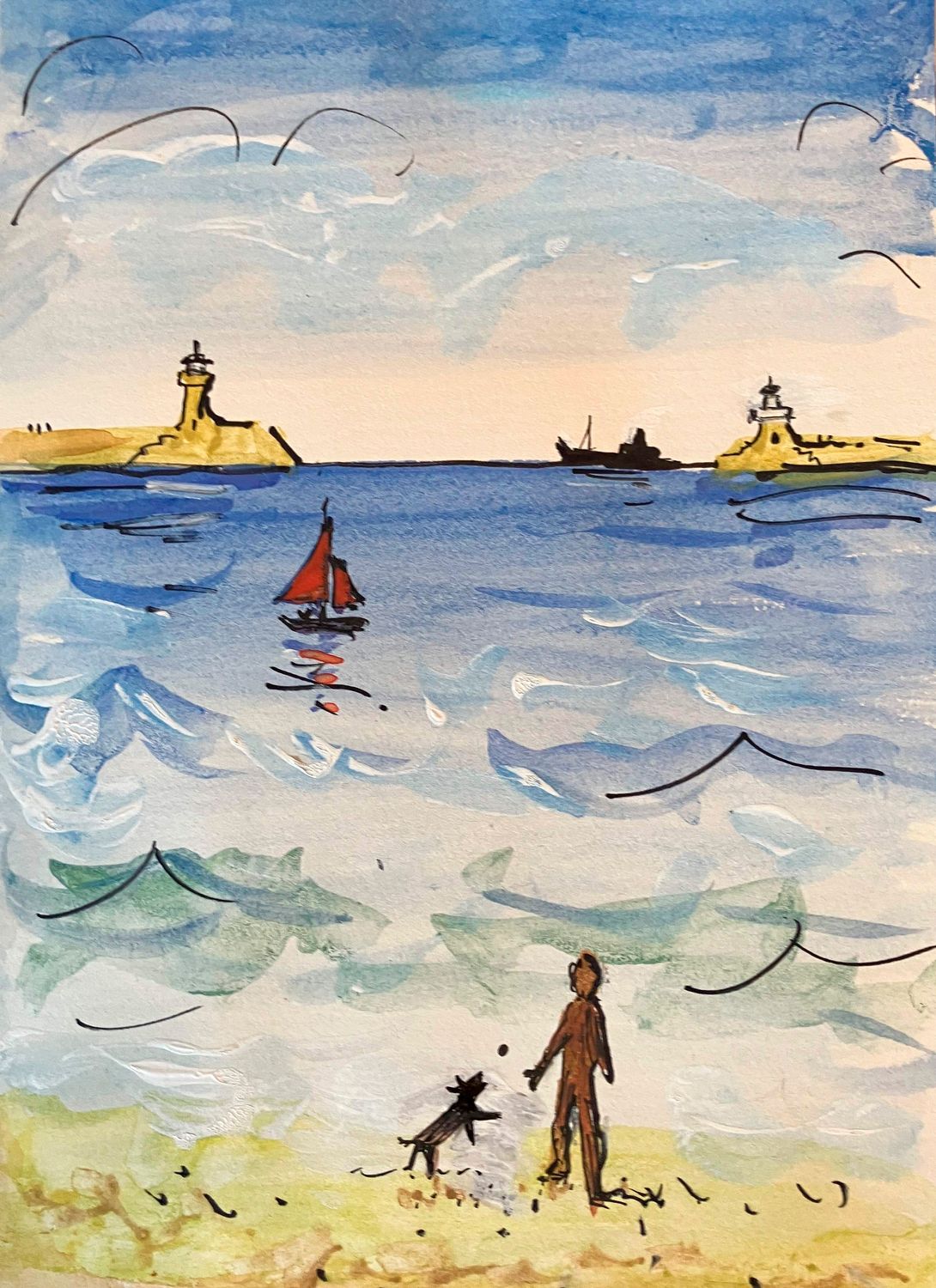 ORIGINAL A5 Piers, Dog &amp; SHIP FEb/26