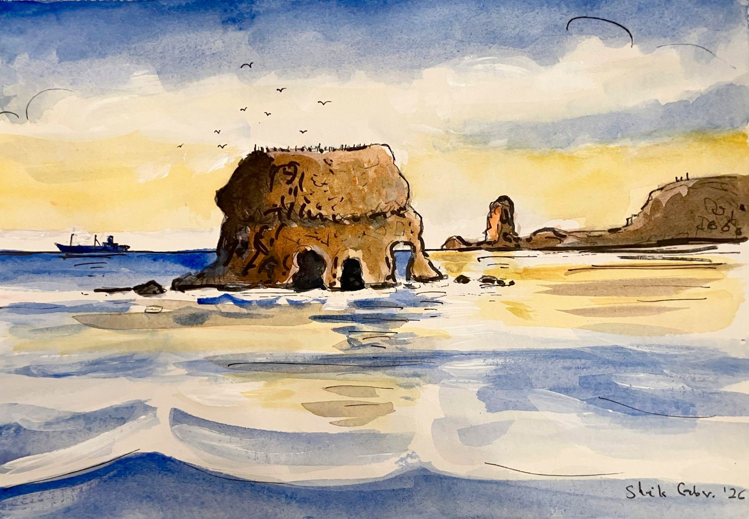 SHEILA's SHOW -ORIGINAL -MARSDEN ROCK &amp; GULLS June'26
