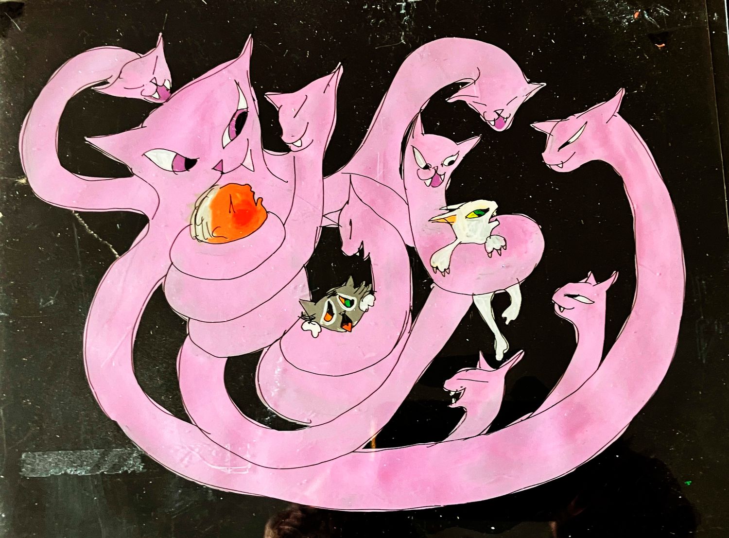 Hand Painted Cels Fighting OCTOPUSSY