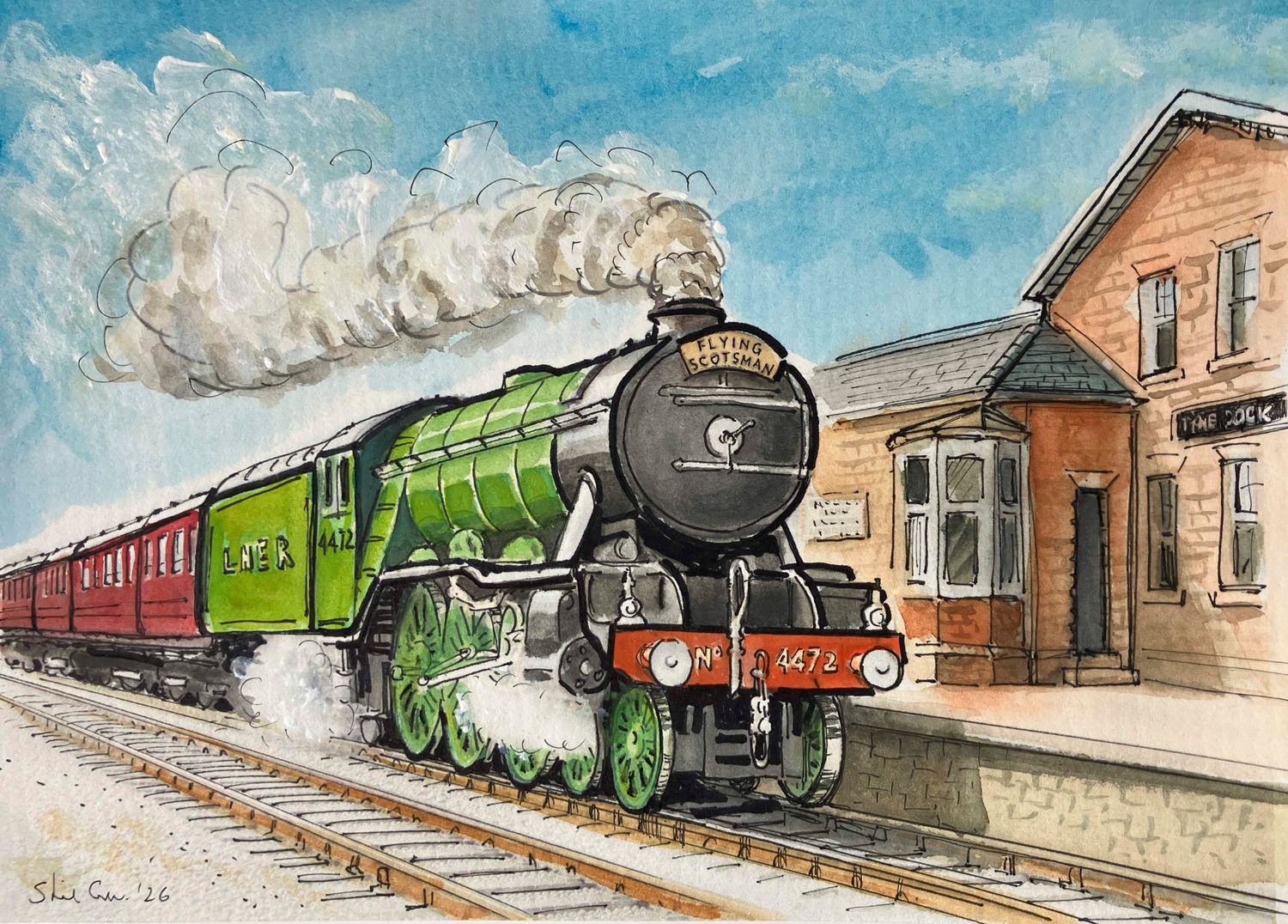 PRINT- THE FLYING SCOTSMAN