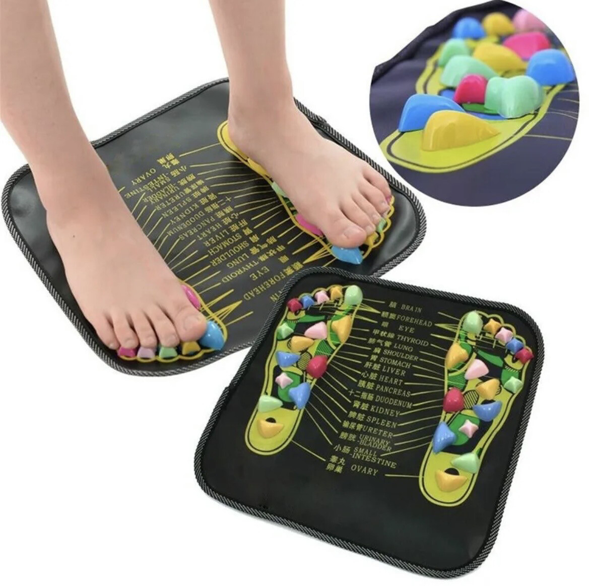 Reflexology Foot Massage Acupressure Mat Spa Foot,Leg Pain Relief Healthcare Walk