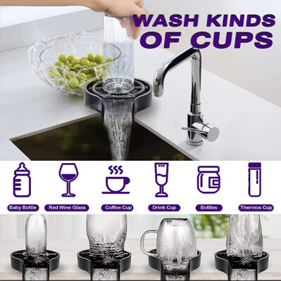 High Pressure Automatic Faucet Glass Rinser Cleaner Kitchen Accessories
