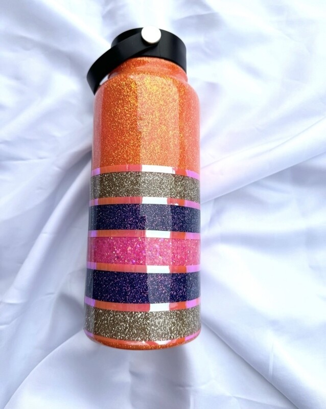 Multicolored striped Personalized Tumbler