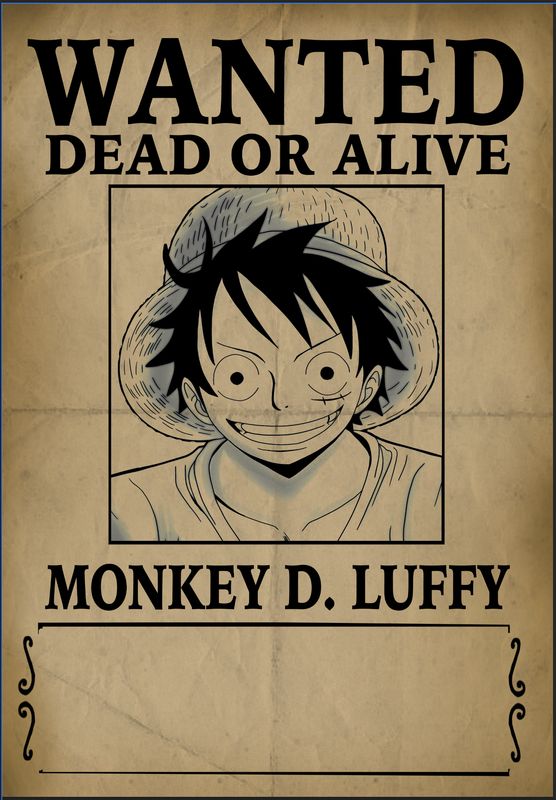 Wanted Monkey D. Luffy - Removable Wall Decal - Dry Erase