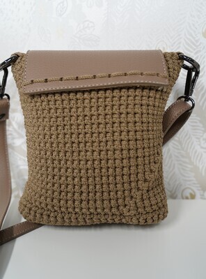 Gehäkelte Tasche Naomi, Taupe