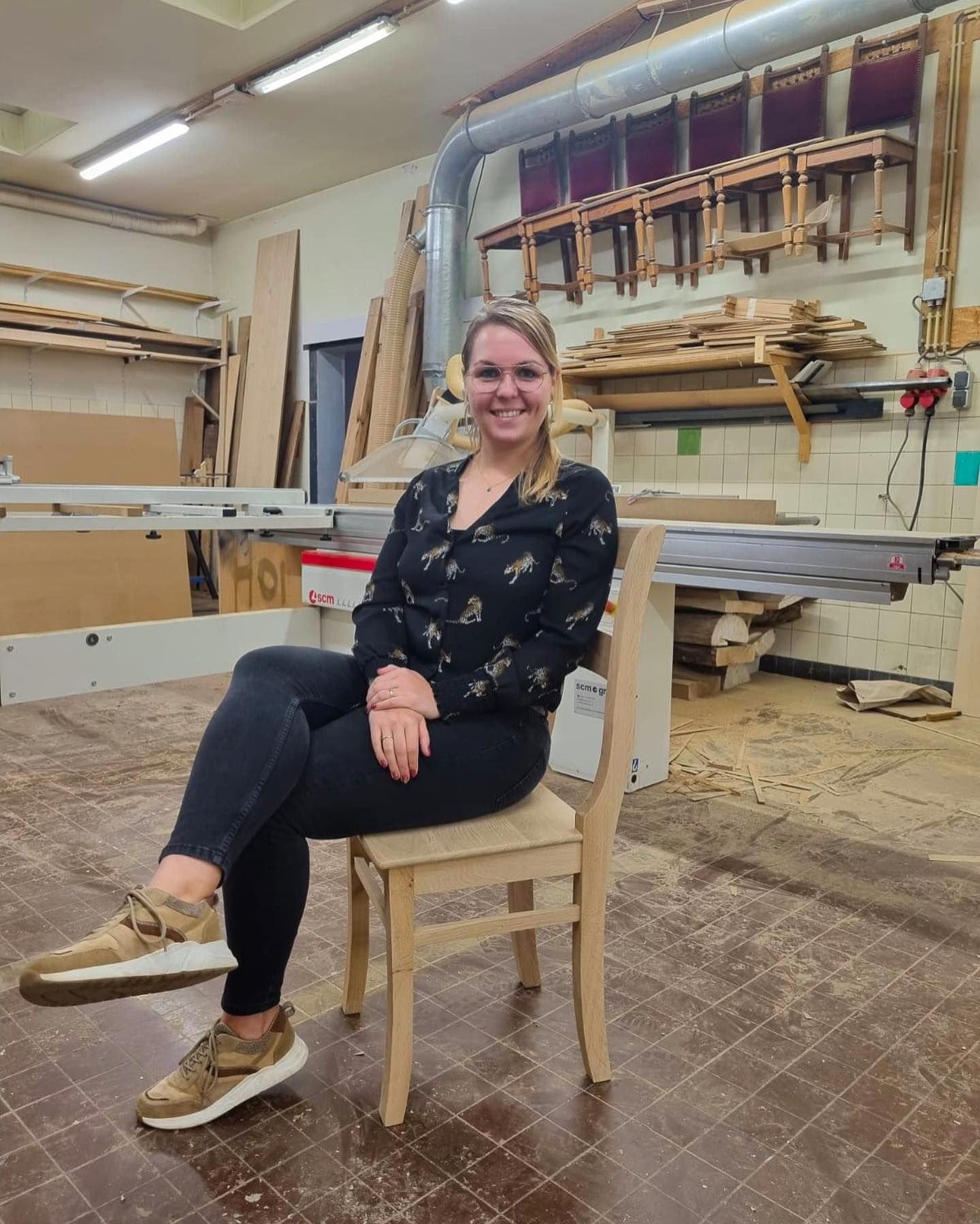 Landelijke Rob Pierik stoel eikenhout